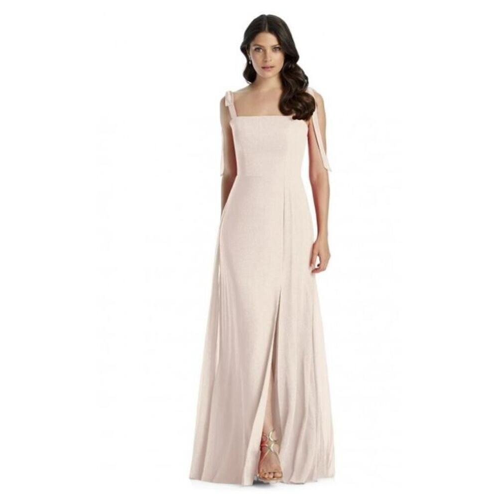 Dressy Collection Women's Shoulder Tie Chiffon A-Line Gown in Cameo Size 12 $239